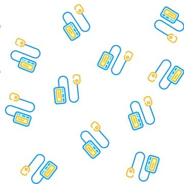 Insulin pump vector seamless pattern color Stock Illustration