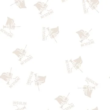 Insulin syringe glyph seamless pattern Illustrazione stock