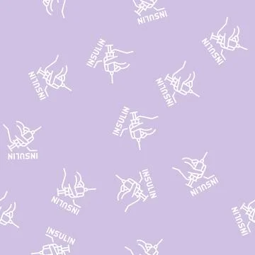 Insulin syringe line seamless pattern Illustrazione stock