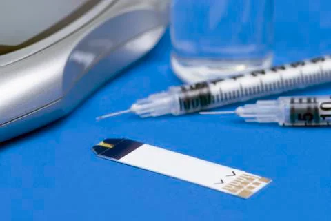Insulin test strip Stock Photos