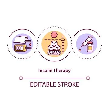 Insulin therapy concept icon Stock Illustration