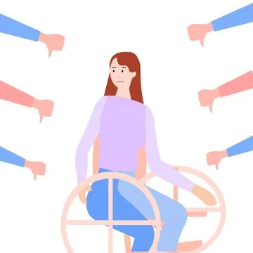 Insulting people with disabilities, the vector graphics Stock Illustration