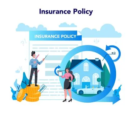 Insurance agent concept. Idea of security and protection of property Illustrazione stock