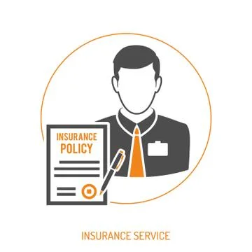 Insurance Agent Flat Icon Ilustração Stock