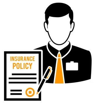 Insurance Agent Flat Icon 스톡 일러스트