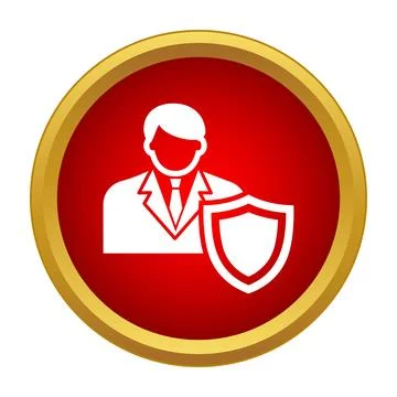 Insurance agent providing security protection concept icon illustration Stock Illustration