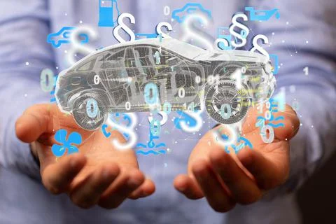 Insurance agent signing a document - A 3D render of car insurance policy Stock Photos
