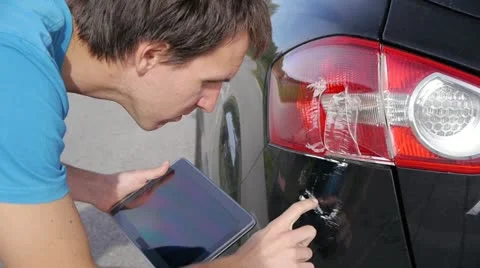 Insurance agent using digital tablet Stock Footage 21221901