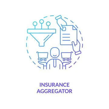 Insurance aggregator blue gradient concept icon Illustrazione stock