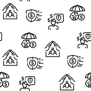 Insurance All-purpose Seamless Pattern Vector イラスト素材