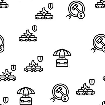 Insurance All-purpose Seamless Pattern Vector イラスト素材