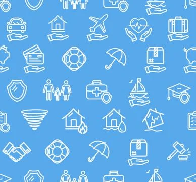 Insurance Background Pattern. Vector Illustrazione stock