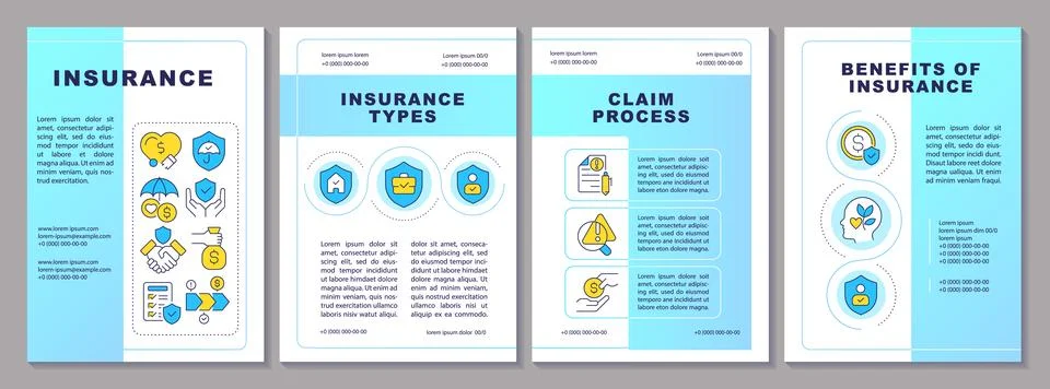 Insurance brochure layout 스톡 일러스트