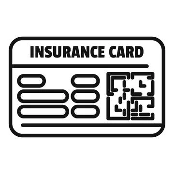 Insurance card with qr code showing health coverage Stockillustratie