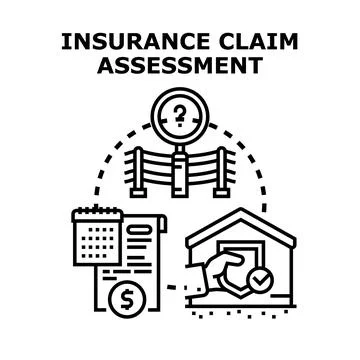 Insurance claim assessment concept vector illustration Stock Illustration