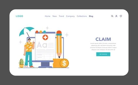 Insurance claim process concept. Flat vector illustration Illustrazione stock