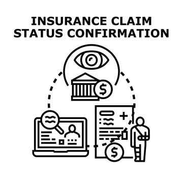 Insurance claim status confirmation process vector illustration 스톡 일러스트