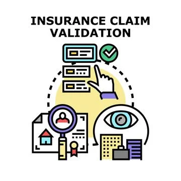 Insurance claim validation process with digital approval イラスト素材