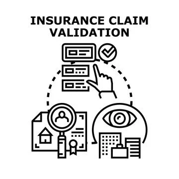 Insurance claim validation process with digital approval Stock Illustration