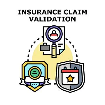 Insurance claim validation process performing verification and assessment Stockillustratie