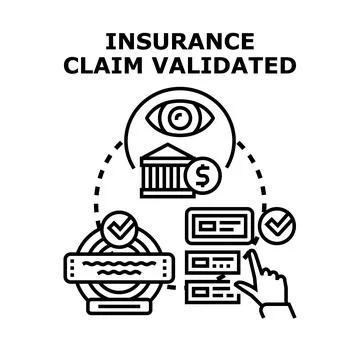 Insurance claim validation process vector illustration Stockillustratie