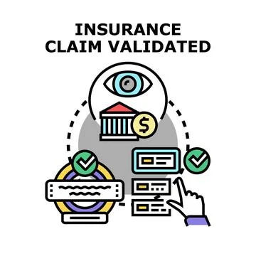 Insurance claim validation process vector illustration Stock Illustration