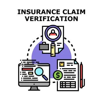 Insurance claim verification process concept illustration イラスト素材