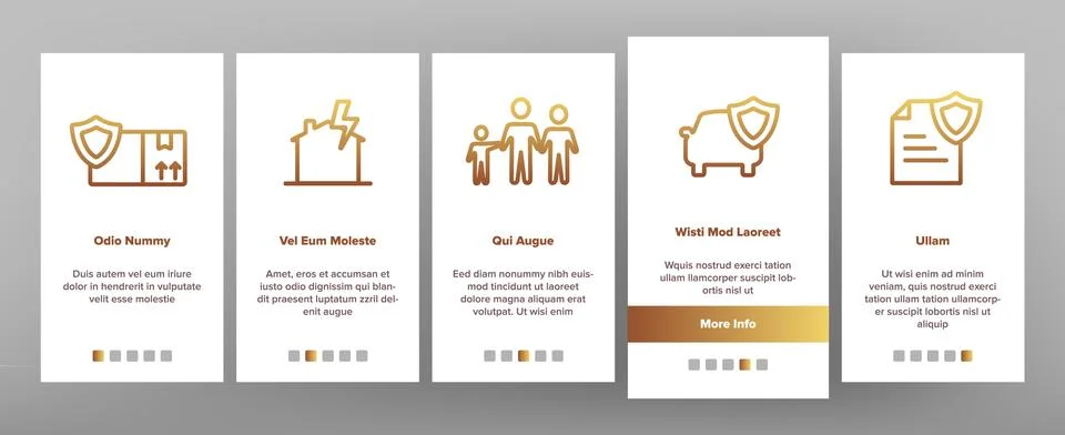 Insurance Color Elements Vector Onboarding Stock Illustration