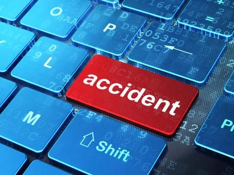 Insurance concept: Accident on computer keyboard background 스톡 일러스트