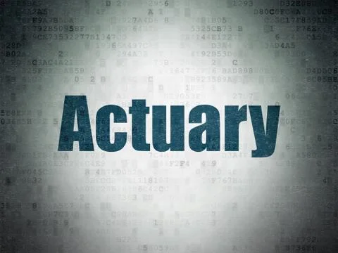 Insurance concept: Actuary on Digital Data Paper background 库存插图