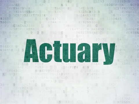 Insurance concept: Actuary on Digital Data Paper background 스톡 일러스트