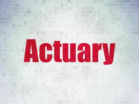 Insurance concept: Actuary on Digital Data Paper background Stockillustratie