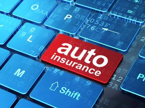 Insurance concept: Auto Insurance on computer keyboard background Illustrazione stock