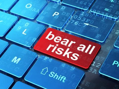 Insurance concept: Bear All Risks on computer keyboard background イラスト素材