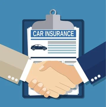 Insurance concept handshake. Illustrazione stock