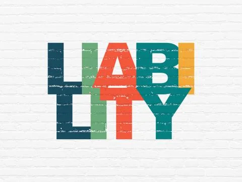 Insurance concept: Liability on wall background Stock Illustration