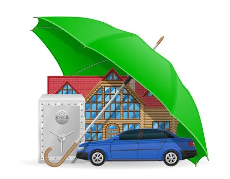 Insurance concept protected umbrella vector illustration Stock Illustration