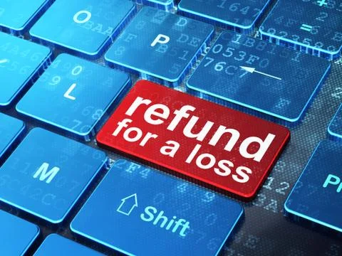Insurance concept: Refund For A Loss on computer keyboard background 스톡 일러스트
