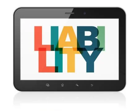 Insurance concept: Tablet Computer with Liability on  displa Ilustración de archivo