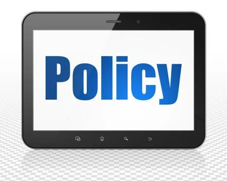 Insurance concept: Tablet Pc Computer with Policy on display Ilustración de archivo
