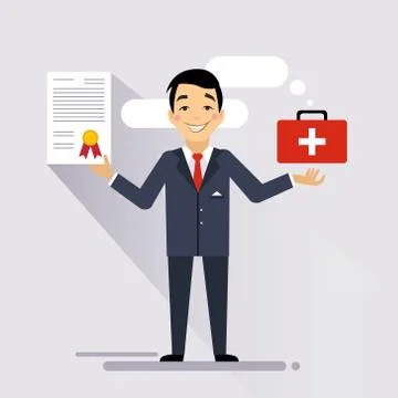 Insurance Contract Vector Illustartion 스톡 일러스트