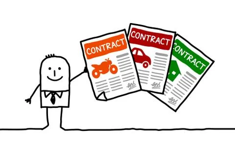 Insurance contracts 스톡 일러스트