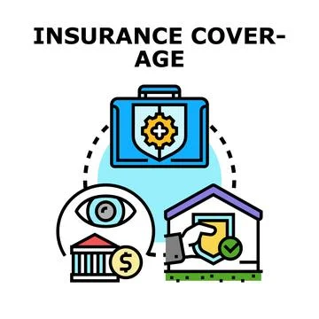 Insurance coverage concept protecting business property and finance Stock Illustration
