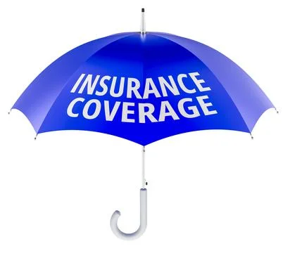 Insurance Coverage concept with umbrella. 3D rendering Stock Illustration