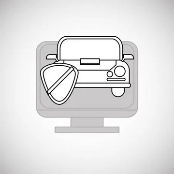 Insurance design. computer icon. Flat illustration, vector graph Stock Illustration