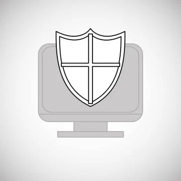 Insurance design. computer icon. Flat illustration, vector graph 库存插图