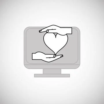 Insurance design. computer icon. Flat illustration, vector graph Stock Illustration