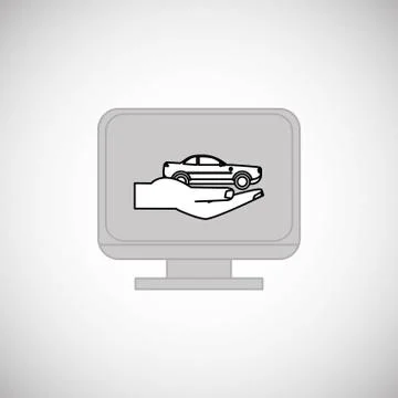 Insurance design. computer icon. Flat illustration, vector graph Stock Illustration