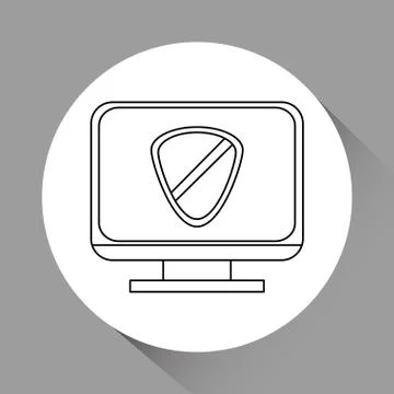 Insurance design. computer icon. Flat illustration, vector graph Illustrazione stock