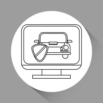 Insurance design. computer icon. Flat illustration, vector graph 库存插图